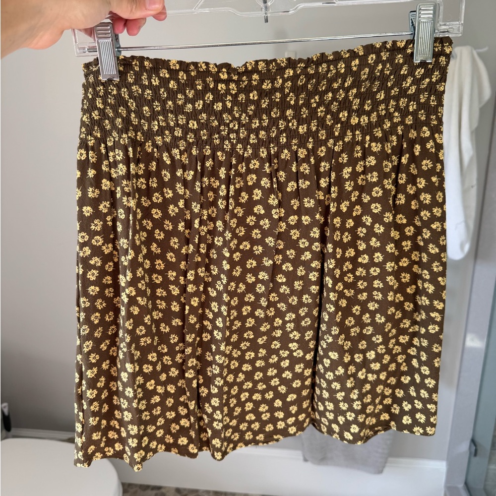 Madewell Piped Mini Skirt in Woodcut Flowers